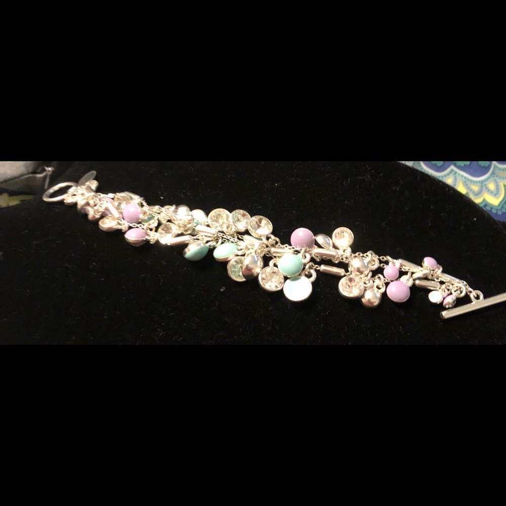 WHBM lavender and mint silver charm bracelet.